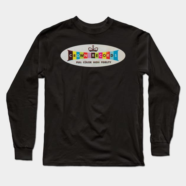 Crown Records Long Sleeve T-Shirt by MindsparkCreative